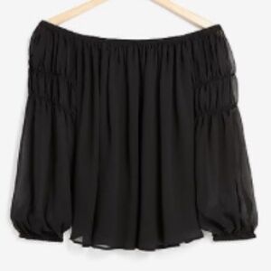 Off The Shoulder Smocked Sleeve Top